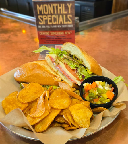 Italian Grinder Special food at Copper Brothel Brewery, Sonoita